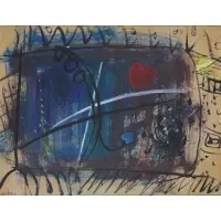 Eugène Brands, Abstract Composition, 1960, Gouache on paper on board
