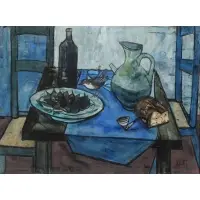 The Blue Still Life by Charles Levier, Oil on canvas, sold May 2023