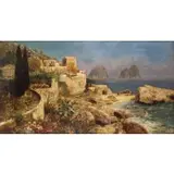 Alois Arnegger, Capri Coastal Landscape, Oil on canvas