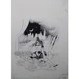 Al Hirschfeld, Early Run, Ink on illustration board, 1965
