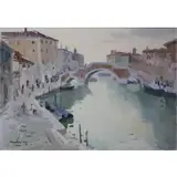 Mykola Vasyl Krychevsky, Venice Scene, Oil on canvas