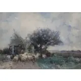 Anton Mauve, Flock of Sheep, Watercolor on paper