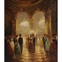 Richard Schlomer, Ballroom, Oil on canvas