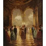 Richard Schlomer, Ballroom, Oil on canvas