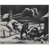 The Woodpile by Thomas Hart Benton, Lithograph, 1939, sold May 2023