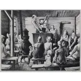 The Meeting by Thomas Hart Benton, Lithograph, 1941, sold May 2023
