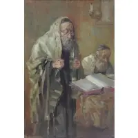 Leonid Pasternak, Rabbi, Oil on board