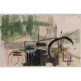 Allison Stewart, Abstract Composition, 1987, Large oil on paper
