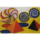 Untitled (Pinwheels and Pyramids) by Alexander Calder, Lithograph in colors, sold May 2023
