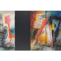 Carlos Torres, Triptyque No. 113, Mixed media on wood panels
