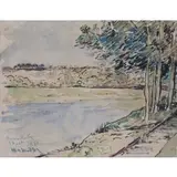 Chancelade L'isle by Lucien de Maleville, Watercolor on paper, 1931, sold May 2023