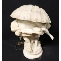 Umberto Stiaccini, The Pearl"/, Large marble sculpture as a lamp