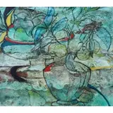 June Bellamy, Natura Mort Del Sogno, Oil on board
