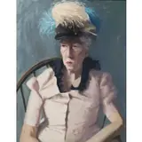 Geo Dangman, Lady in bonnet, Oil on canvas