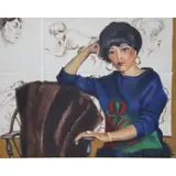 Geo Dangman, Lady in blue, Oil on canvas