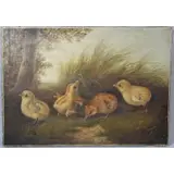 Aft. Arthur Fitzwilliam Tait, Chicks, Oil on canvas