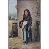 C. Savage?, Portrait of a village girl, Oil on canvas