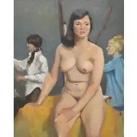 Geo Dangman, Artist studio, Oil on canvas