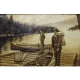 Paul Lakata, Fishing illustration, Oil on board