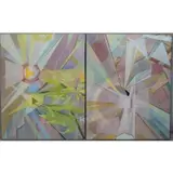 Victor Casanelli, Pair of geometric abstract compositions, Oil on canvas