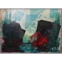 Victor Casanelli, Paphos cost of Cyprus, Mixed media on board