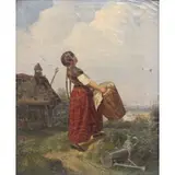 January 1841...Dusseldorf by Portrait Of Girl, Oil on canvas, sold Jul 2023