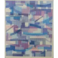 Optical hologram by Yaacov Agam, Abstract print, sold Jul 2023