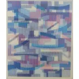 Optical hologram by Yaacov Agam, Abstract print, sold Jul 2023