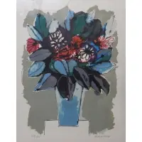 Floral # 51/175 by Oswaldo Guayasamín, Screenprint, sold Jul 2023