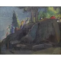 Nicholas Luisi, Interstate Park, Oil on board