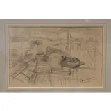 Pierre Laprade, Reclining Woman, Graphite drawing