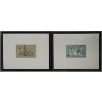 Reginald Weston, Pair of abstract compositions, Watercolor on paper