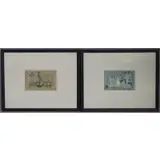 Reginald Weston, Pair of abstract compositions, Watercolor on paper