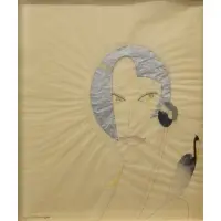 Burt Groedel, Art decor woman with bird, Mixed media