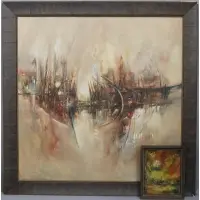 Frank Carmelitano, 72 lower right. Landscape: Oil board. Signed lower left. From a New Jersey estate. Dimensions: 35, Cityscape: Oil on canvas