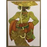 Charles Bibbs, Woman with yellow umbrella, Lithograph