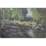 George Willis Bardwell, Landscape, Oil on board