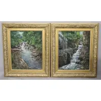 George Seidman, Waterfalls, 2 Oils on board