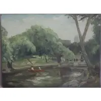 Nathan Hoffman, Central Park, NY City, Oil on board
