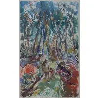 John Shayn, 69 lower left. From a Queens, NY estate. Dimesions: Site: 20, Gouache on paper