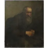 Oszkár Glatz, Portrait of elderly man, Oil on canvas