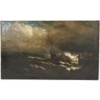 Ship at sea by Ship At Sea, Oil on canvas, sold Jul 2023