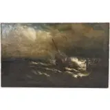 Ship At Sea, Ship at sea, Oil on canvas
