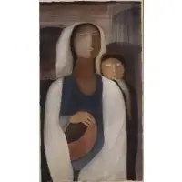 Lee Long Looi, Portrait of two people, Watercolor on paper
