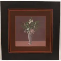 Daniel Lang, Silver Flowers, Oil on canvas