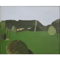 Daniel Lang, Landscape with shrubs, Oil on board