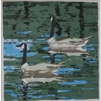 Geese by Neil Welliver, Etching, sold Jul 2023