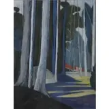 Daniel Lang, Village of White Birch, Oil pastel on paper