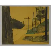 Daniel Lang, Telephone Poles, Color pencil on paper