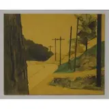 Daniel Lang, Telephone Poles, Color pencil on paper